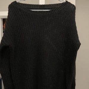 Swoop neck black sweater